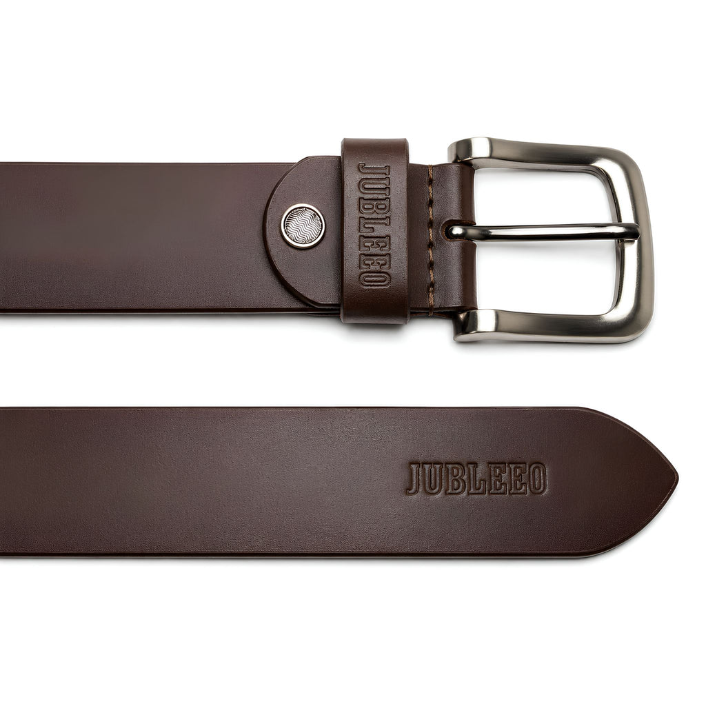 Jubleeo leather casual mens belt brown