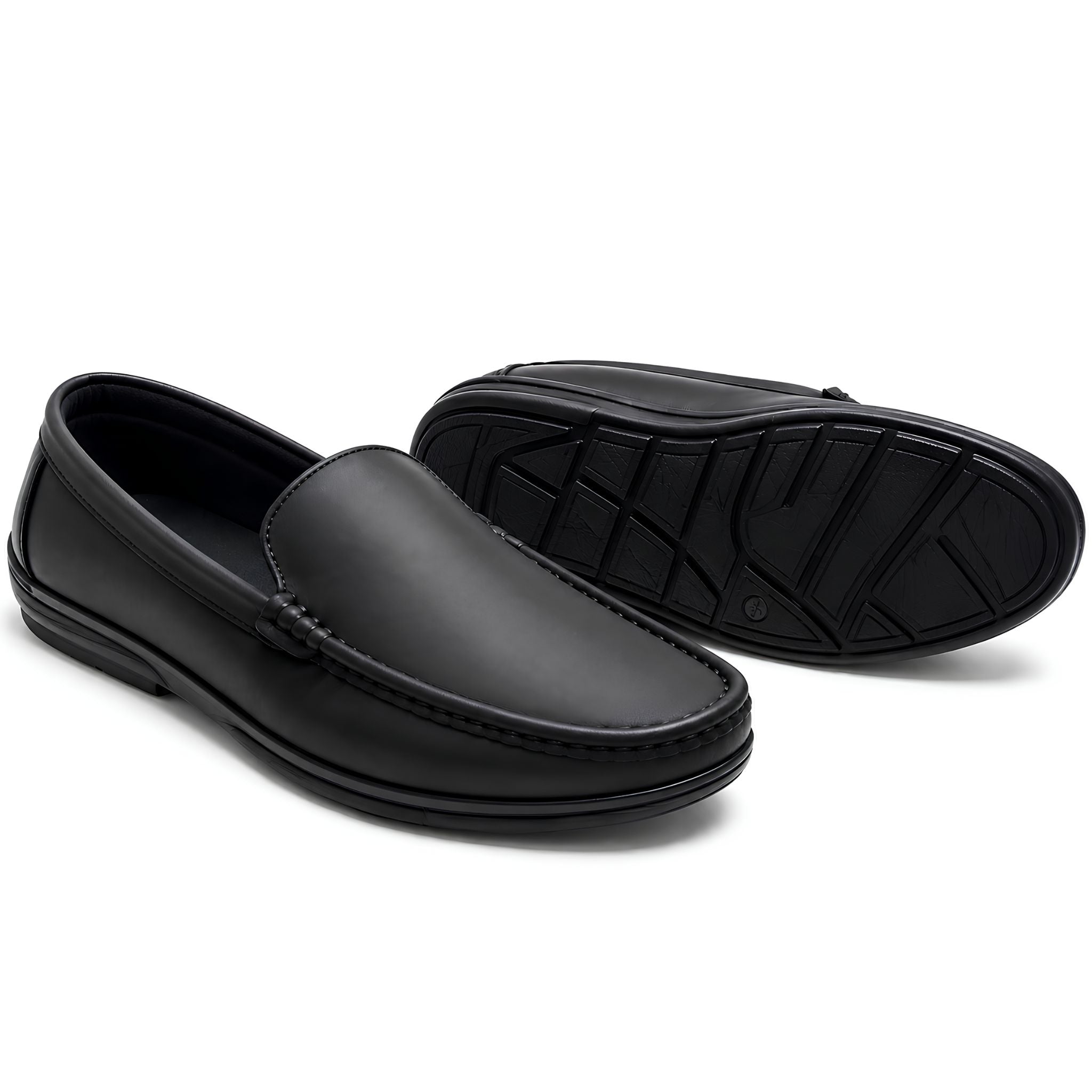 jubleeo leather premium mens loafer matte black