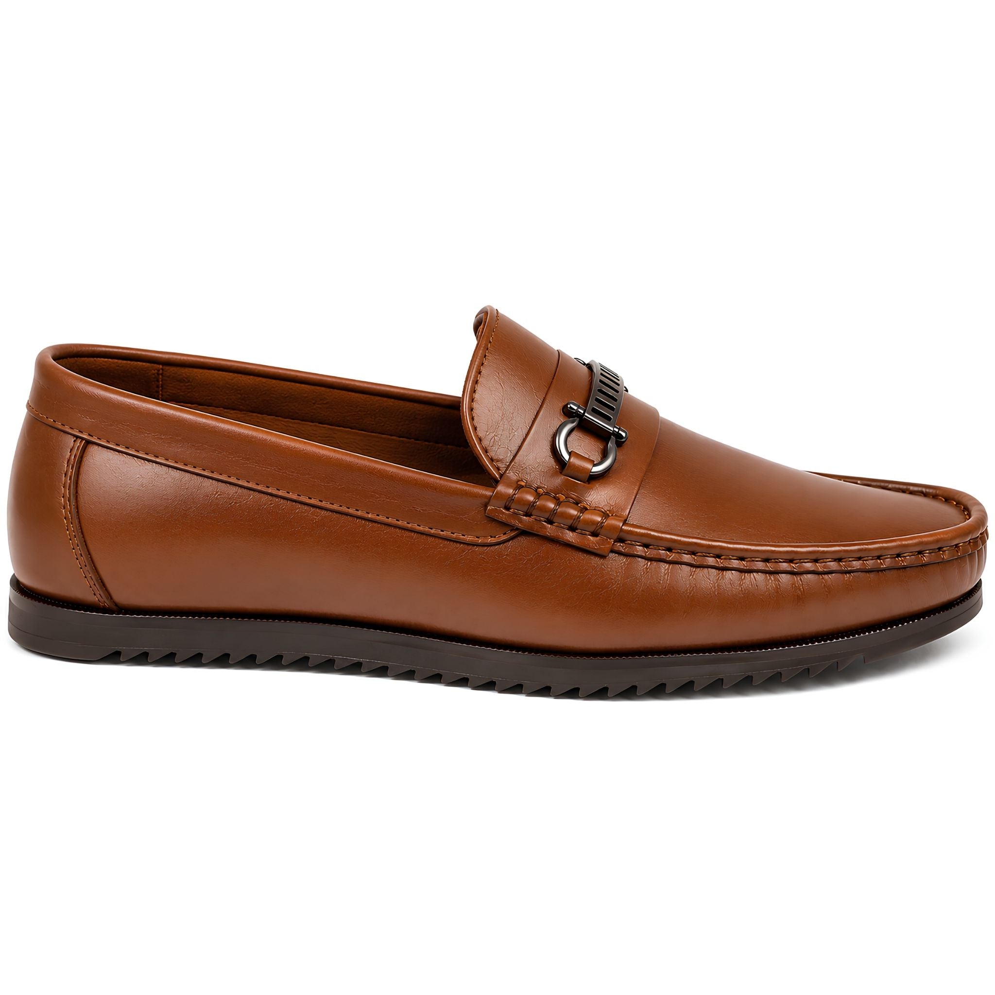 jubleeo leather buckle loafer mens shoes  tan