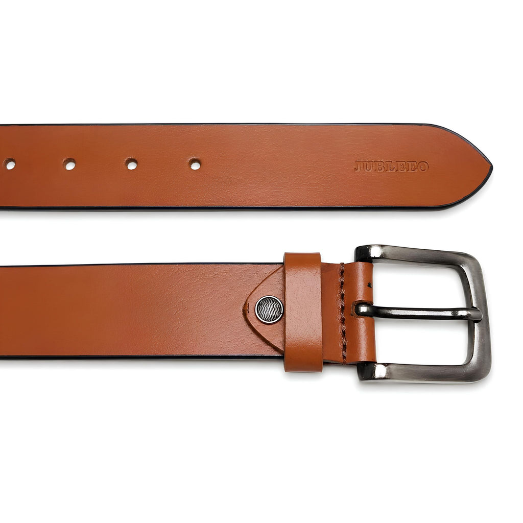Jubleeo leather casual mens belt tan