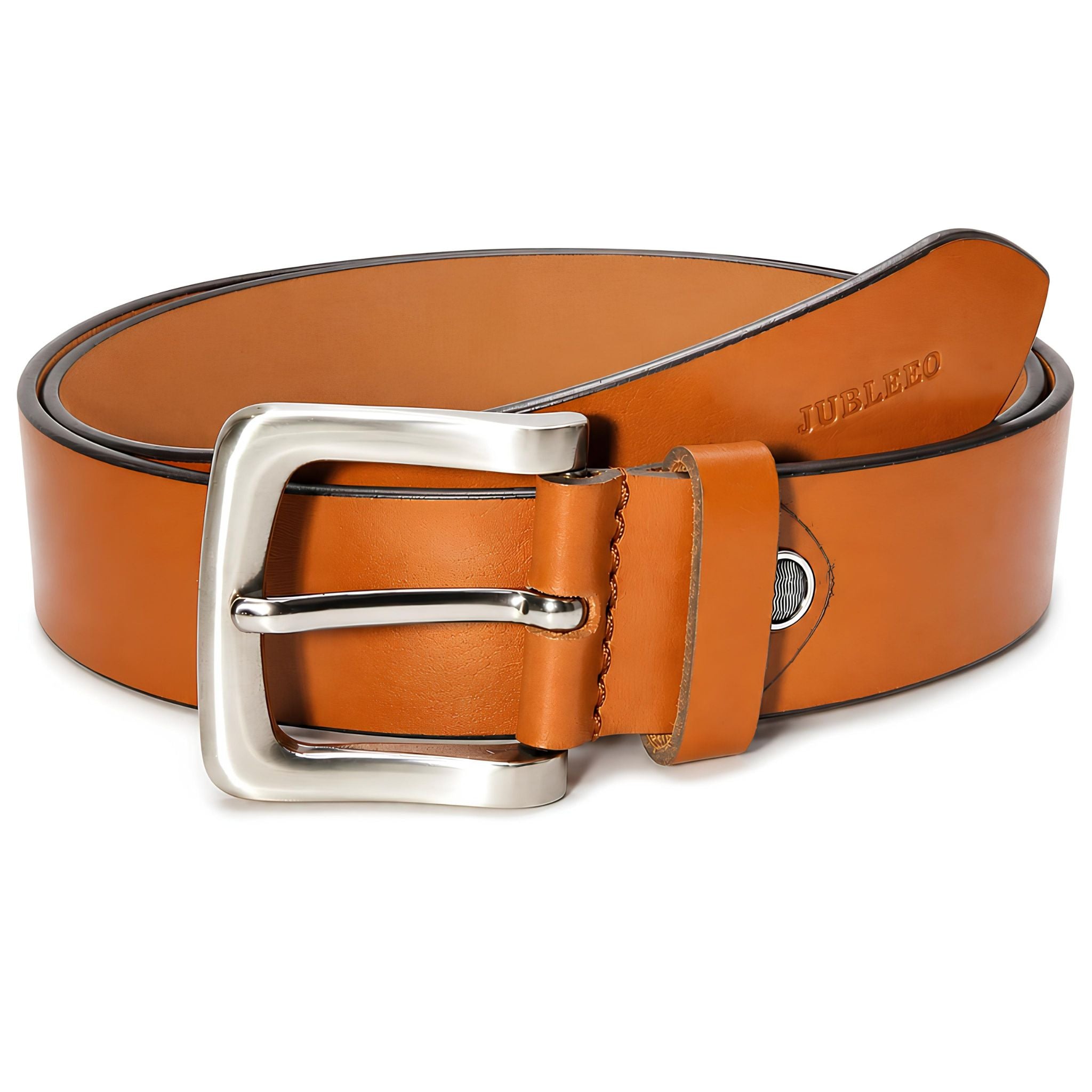 Jubleeo leather casual mens belt tan