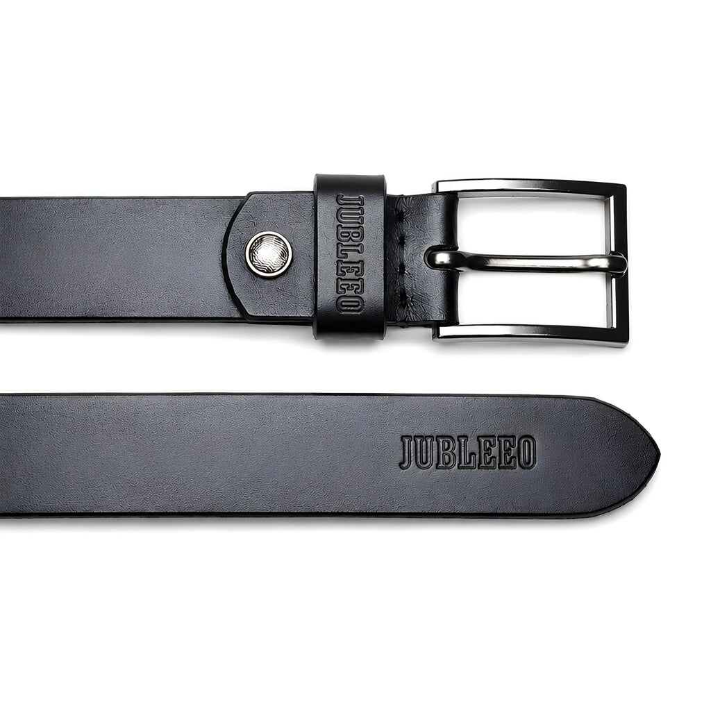 jubleeo leather narrow mens belt black