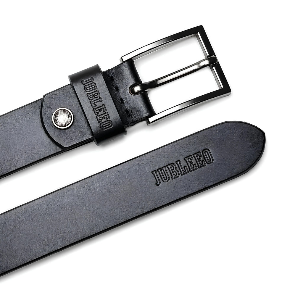 jubleeo leather narrow mens belt black