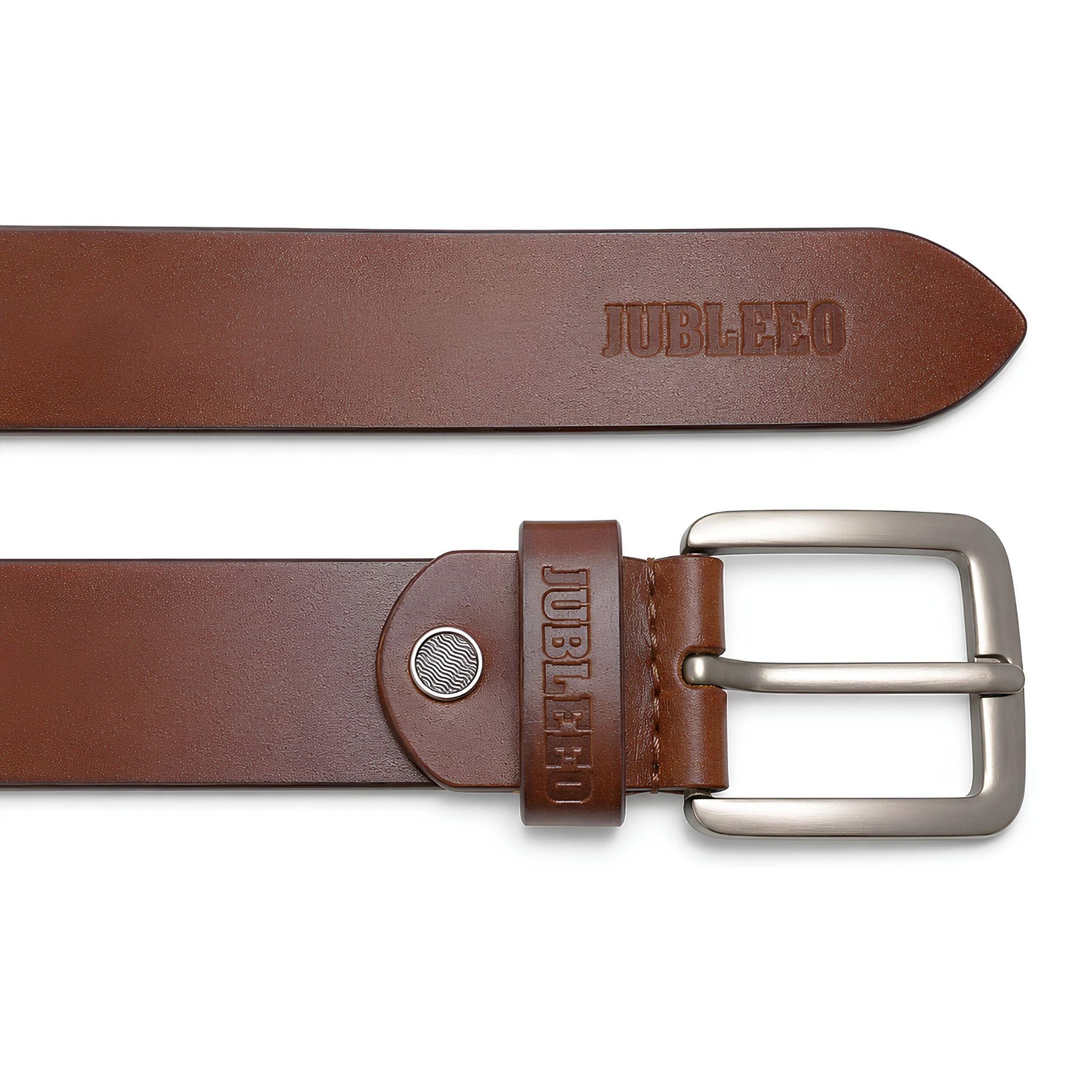 Jubleeo leather casual mens belt brown
