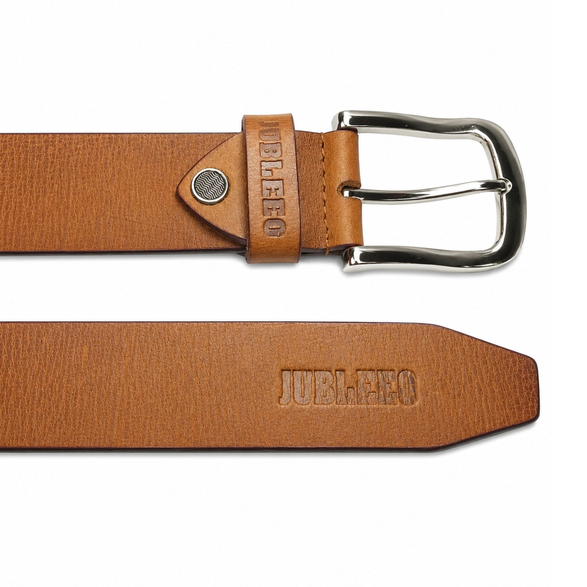 Jubleeo leather casual mens belt tan