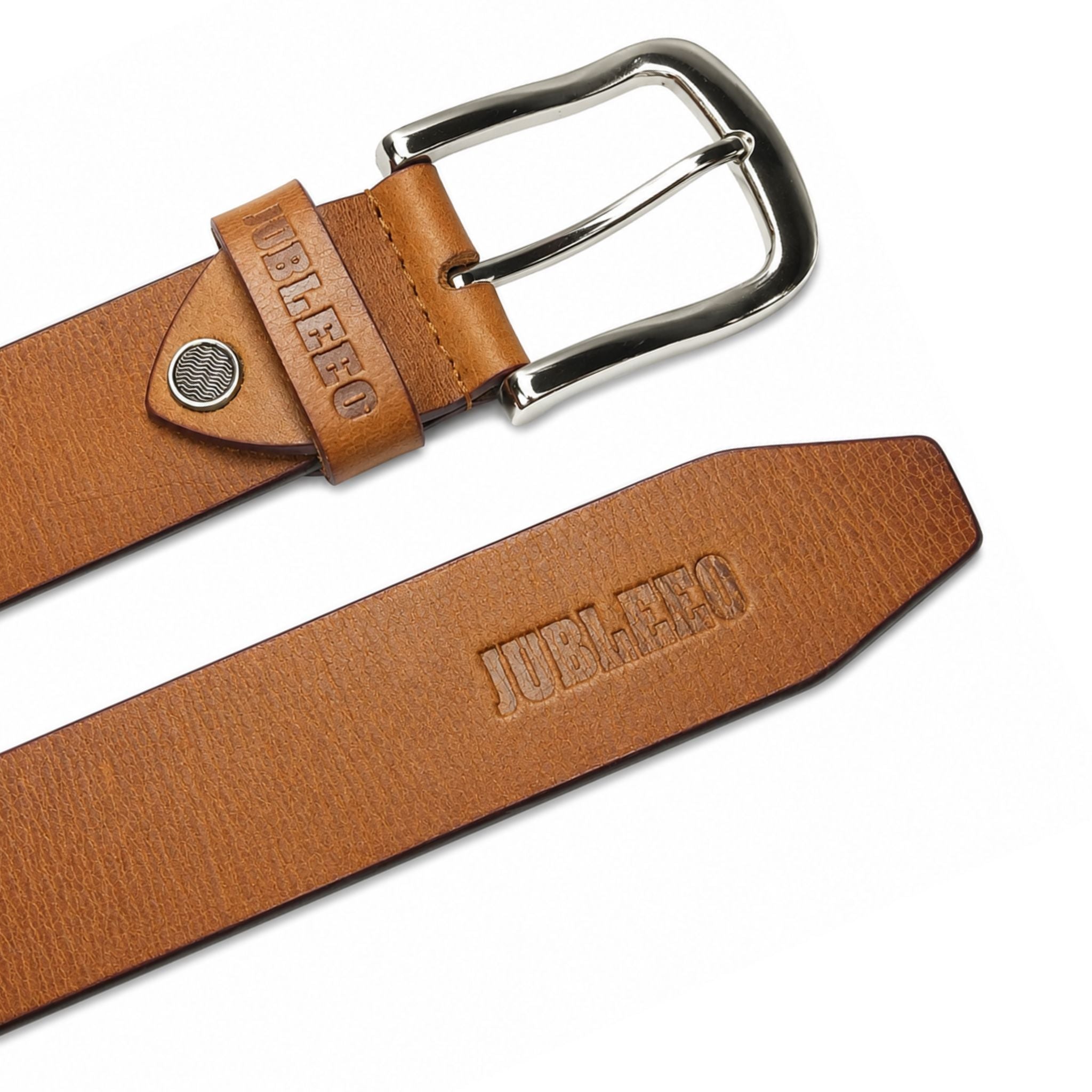 Jubleeo leather casual mens belt tan