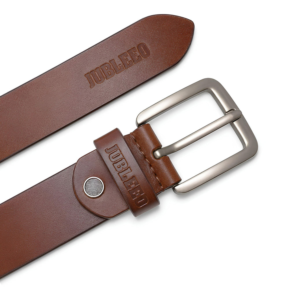 Jubleeo leather casual mens belt brown
