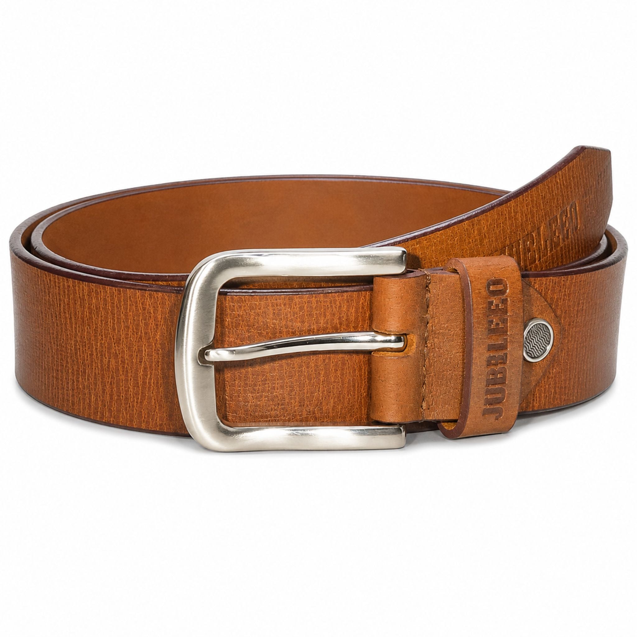 Jubleeo leather casual mens belt tan