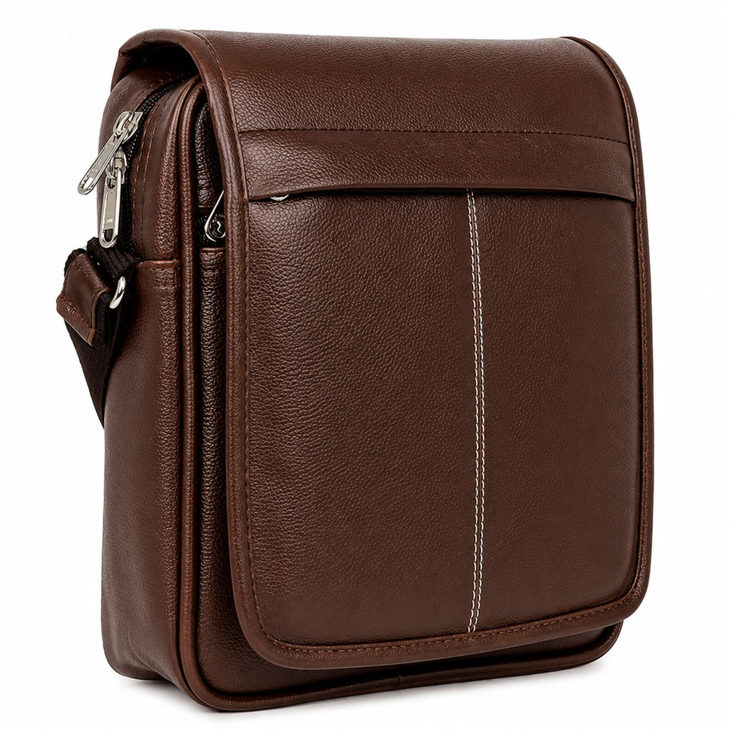 Jubleeo leather sling bag for men brown