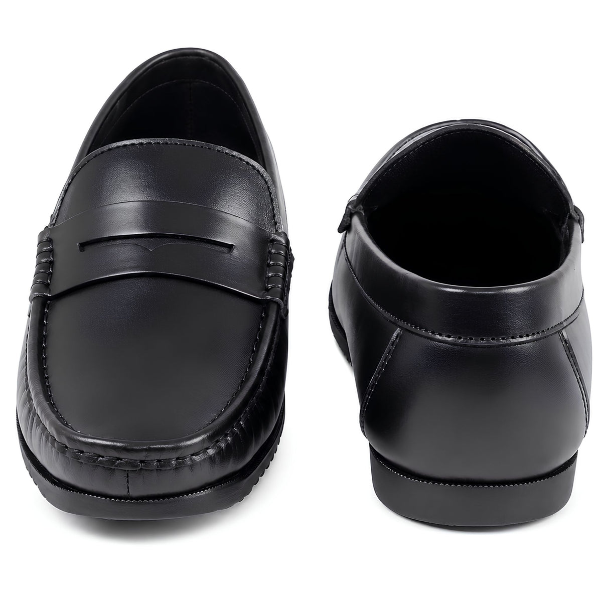 Jubleeo leather strap mens loafer black