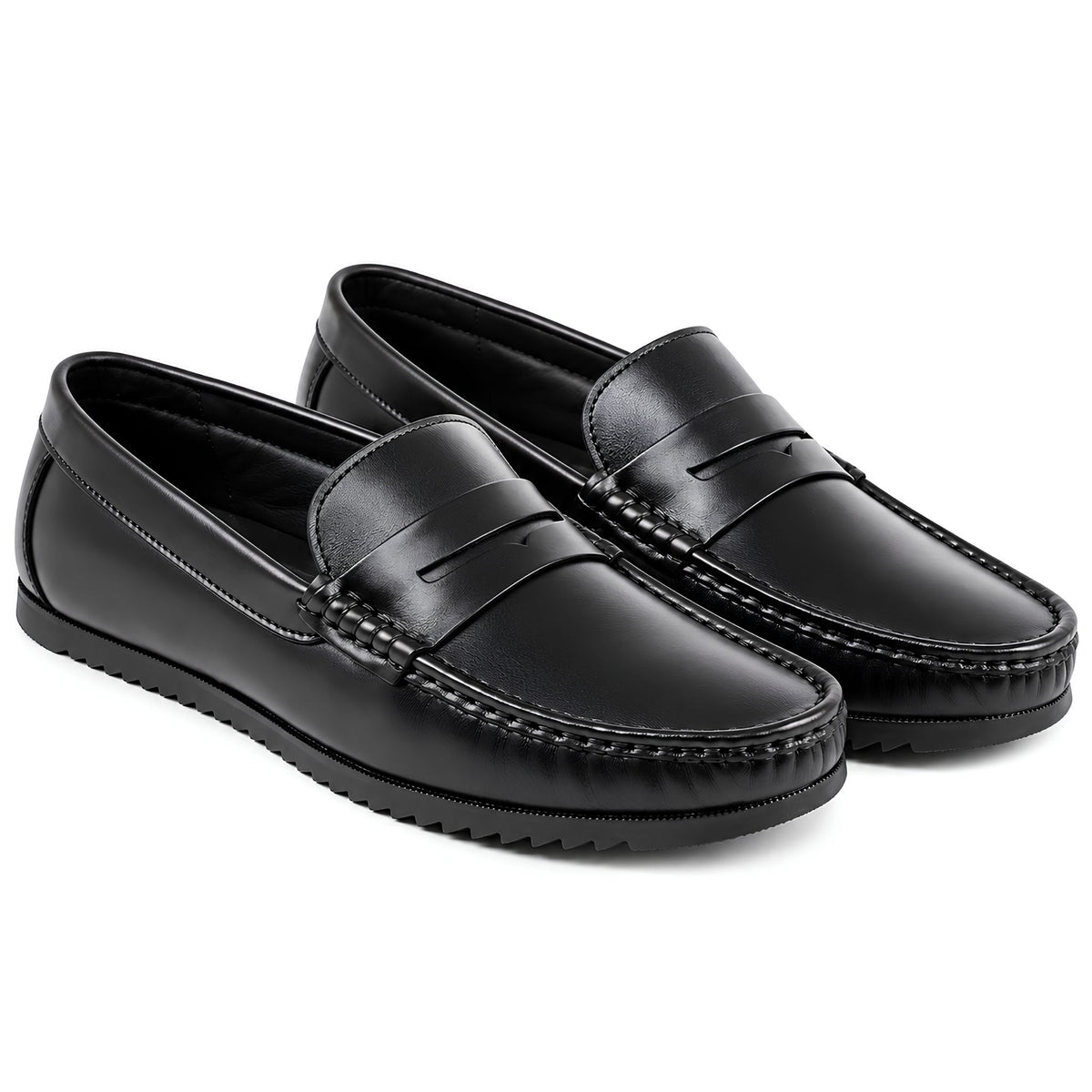 Jubleeo leather strap mens loafer black
