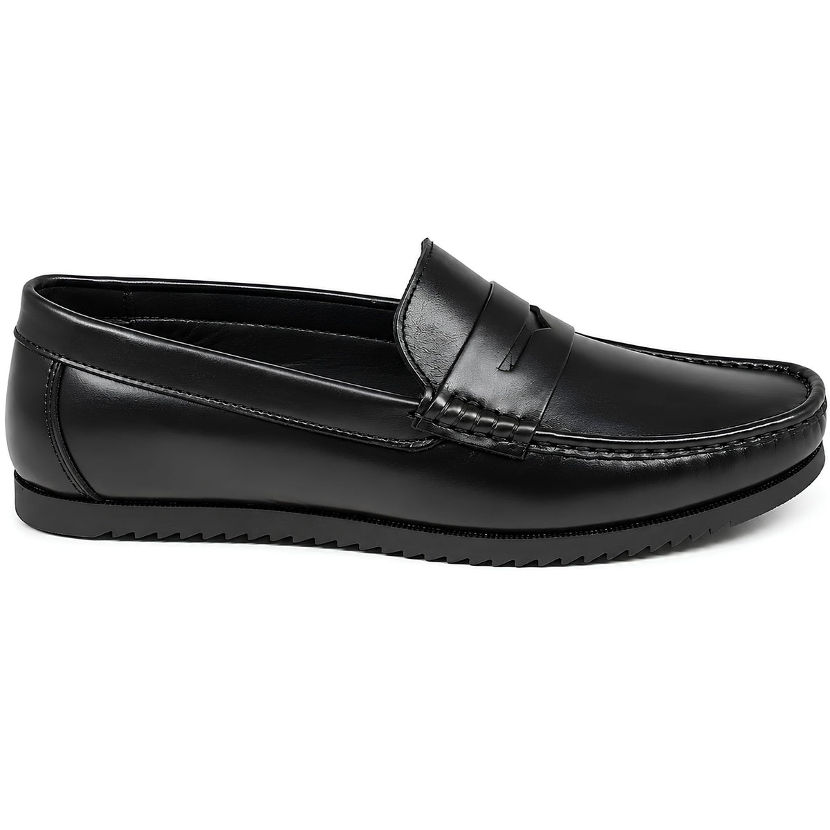 Jubleeo leather strap mens loafer black