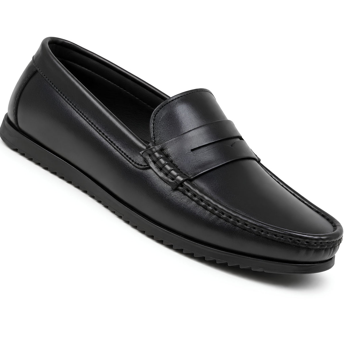Jubleeo leather strap mens loafer black