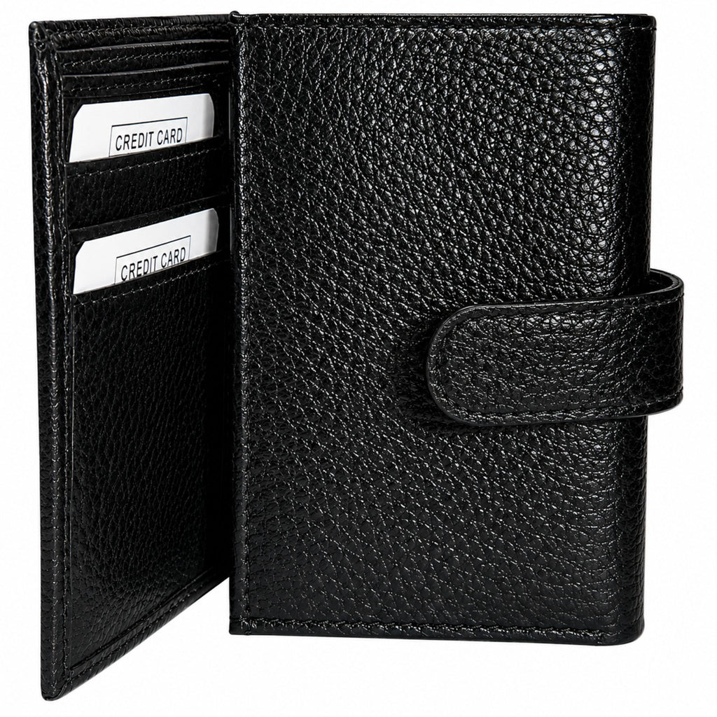 Jubleeo Leather Trifold Loop Mens Wallet Black
