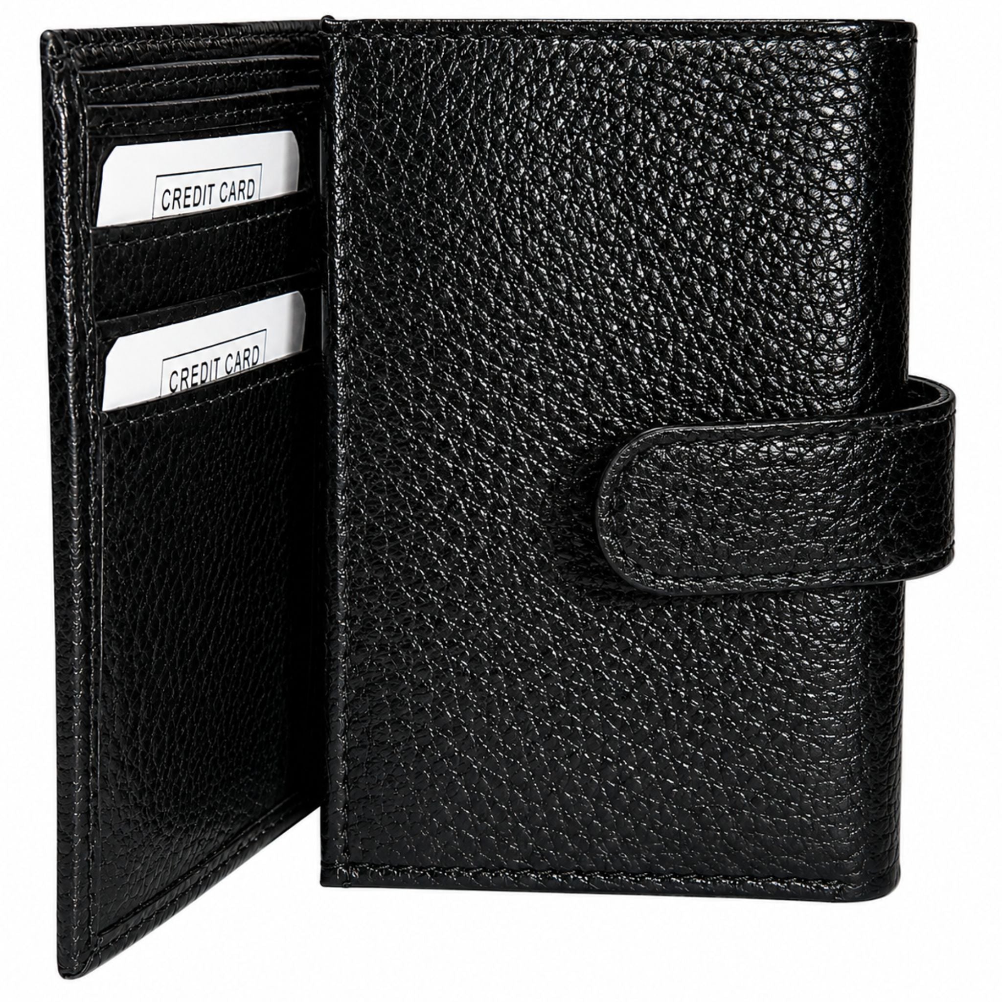 Jubleeo Leather Trifold Loop Mens Wallet Black