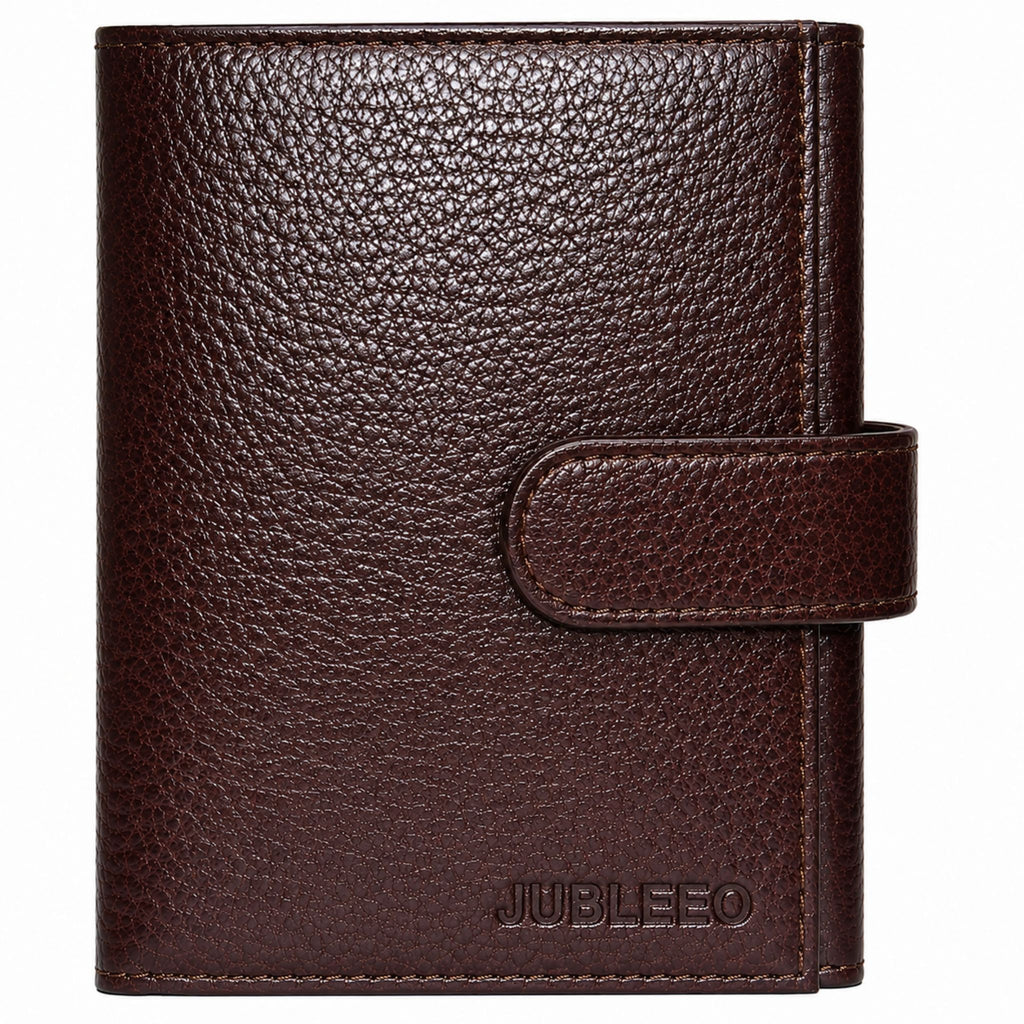 Jubleeo Leather Trifold Loop Mens Wallet Brown