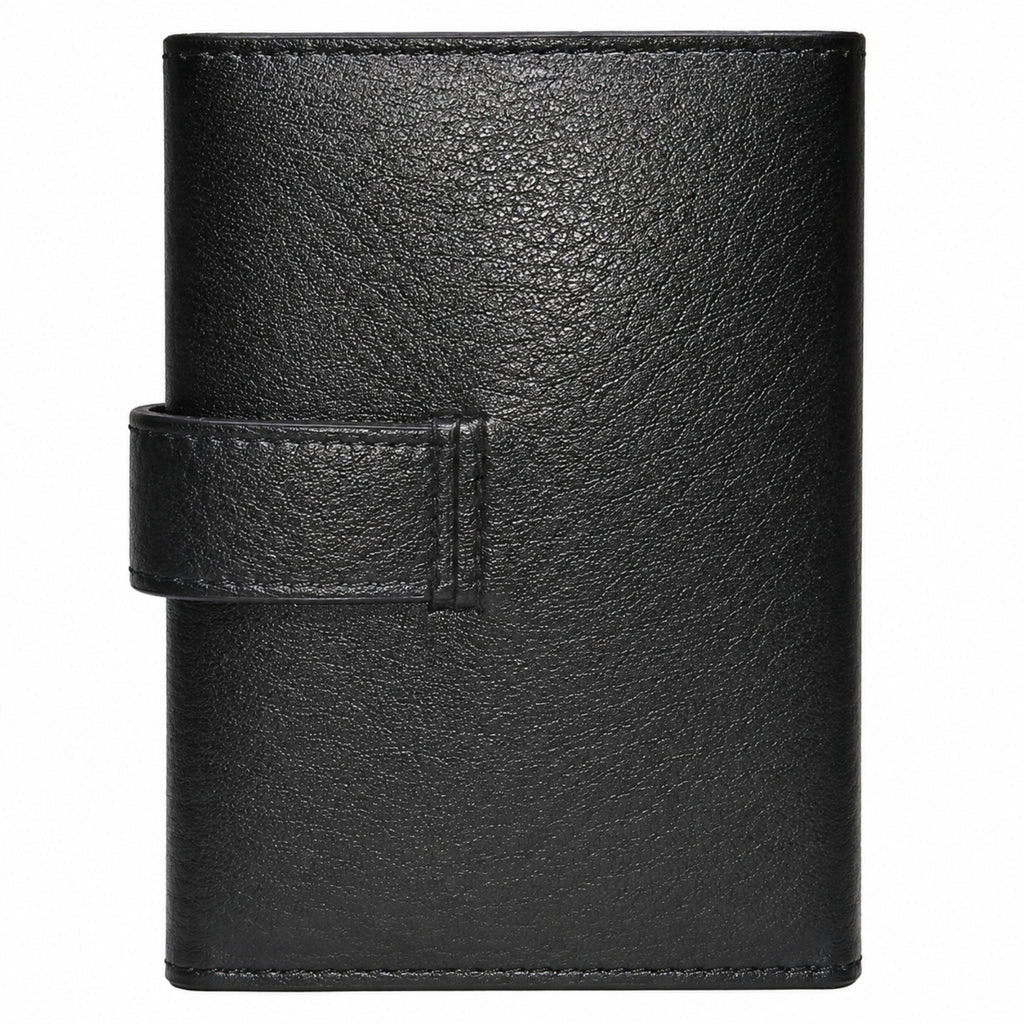 Jubleeo Leather Trifold Loop Mens Wallet Black